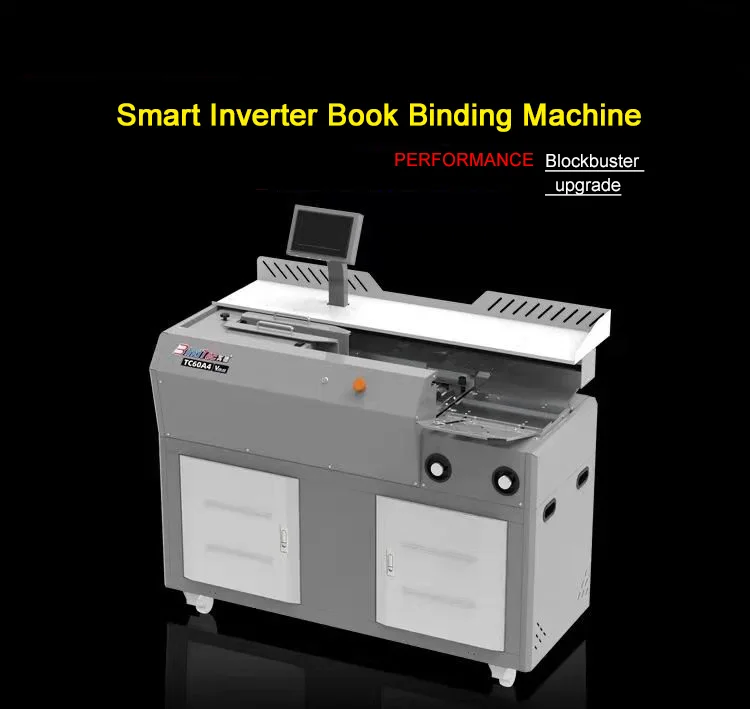 Inverter Book Binder Notebook A4 Two Rollers and Heel Glue Eva Hot Melt Glue Binder Machine Perfect Book Binding Machine TC60A4