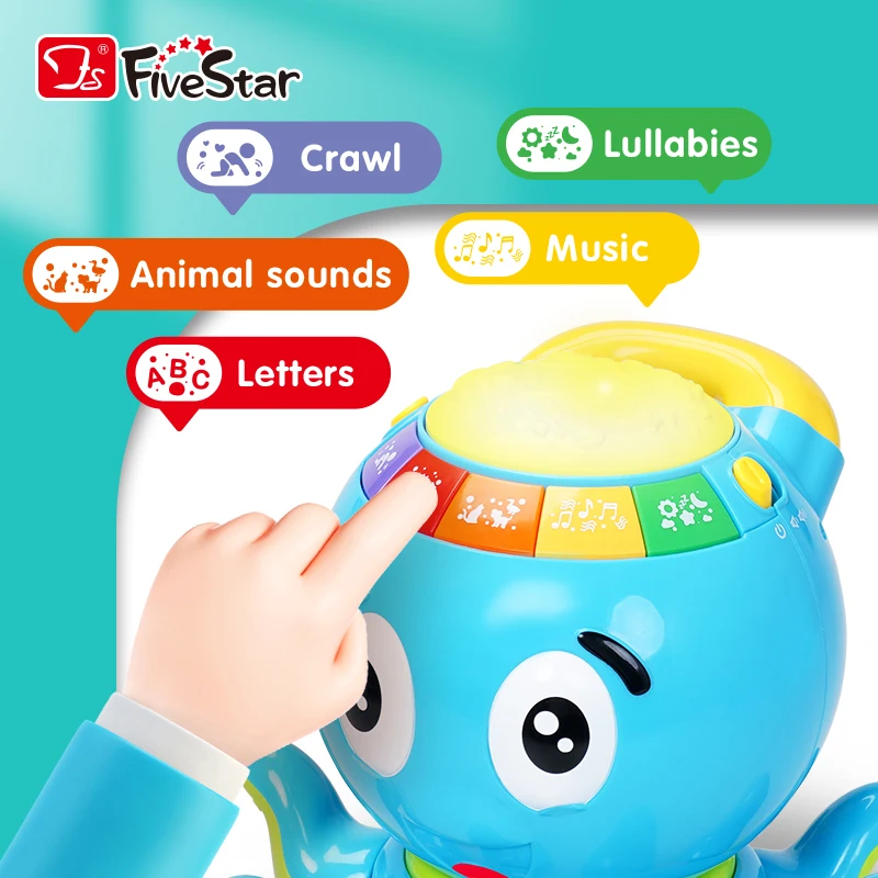 FiveStar Battery Operated Plastic Animal Music Octopus Educational Toy for Children Featuring Simulated Phone Call Function