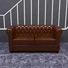 Brown + double sofa
