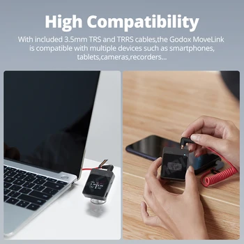 Godox MoveLink M2 UC2 LT2 2.4GHz Wireless Lavalier Microphone for DSLR Cameras Camcorders Smartphones, and Tablets for YouTube product image