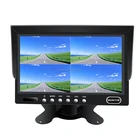 Factory Quality 7 Inch Quad 4 Split TFT Color LCD Car Monitor With Butterfly Bracket
