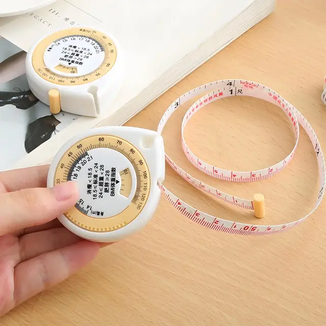 1.5 Meter Retractable BMI Body Sewing Craft Cloth Dieting Measuring Tape Soft 60-Inch Garment Tape Measure Made of ABS Material