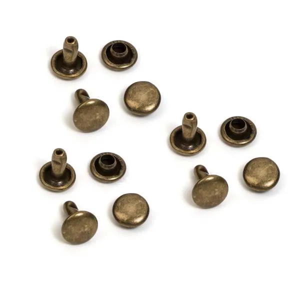 China wholesale cap rivets Two Side Silver Black Gold 8 mm Stainless Steel Brass Double Head Cap rivets for Leather
