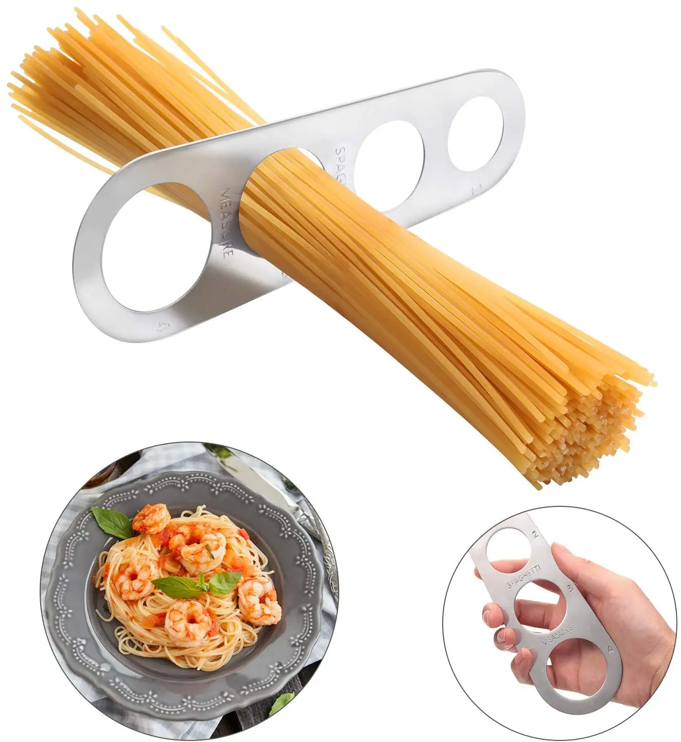 4 Hole Stainless Steel Pasta Measuring Tool Spaghetti Measuring Tool Noodle  Spag 