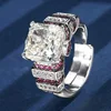 Bague ouverte avec diamant blanc taille Ice Flower