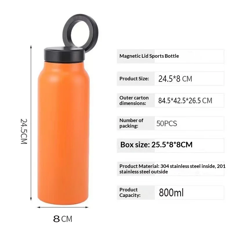 New Magnetic Stainless Steel Insulated Cup Outdoor Portable Sports Handheld Pot Business Sports Car Cup Customized Logo preview 2