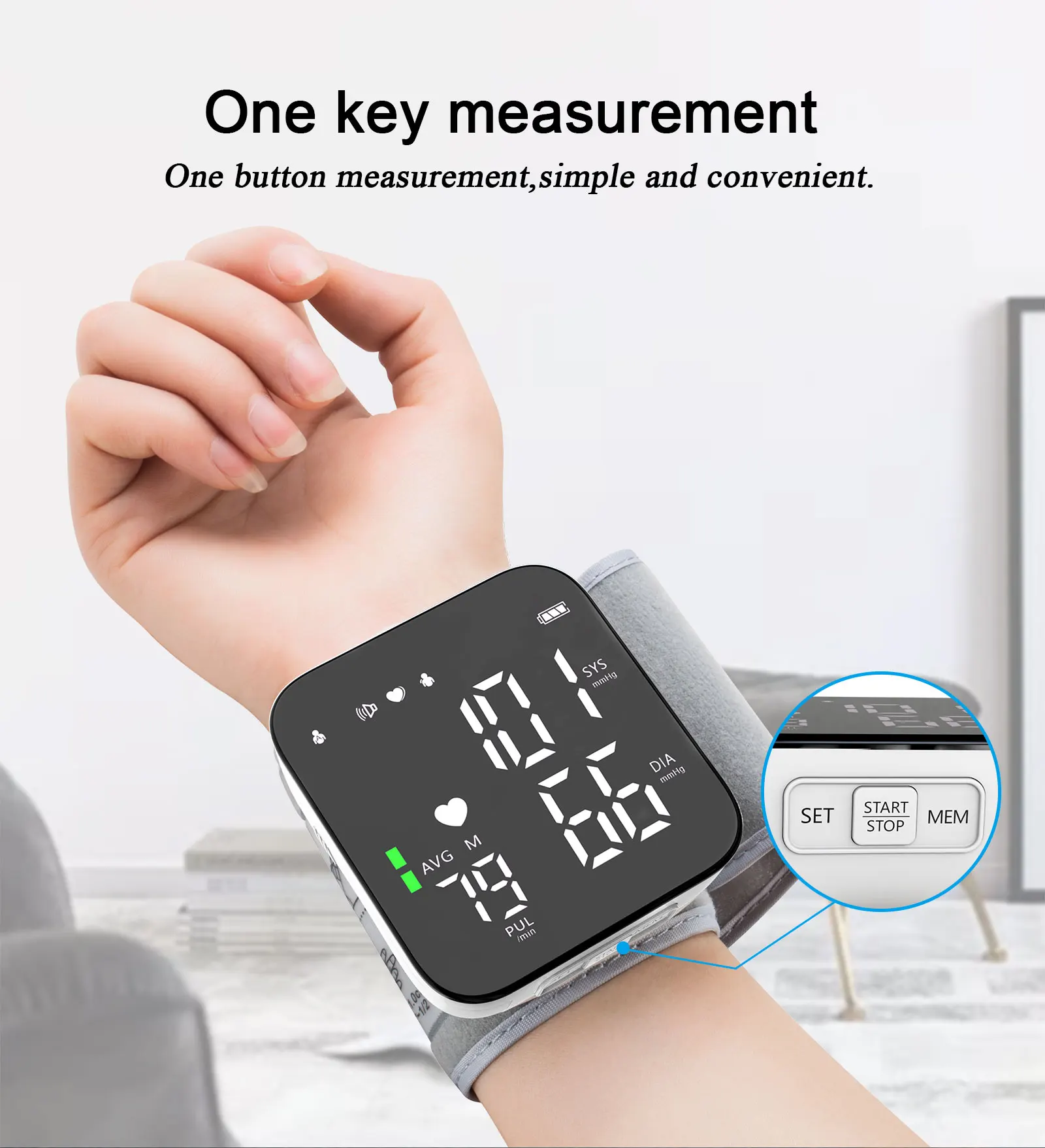 LED Screen CE ISO Approved Factory Wrist BP Monitor Automatic Electric Digital Wrist Blood Pressure Monitor
