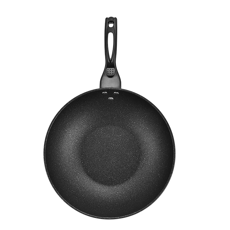 Заводской черный чугунный корейский медицинский камень chinise wok с плоским дном кухонная утварь с бакелитовой ручкой wajan maifan каменный ВОК