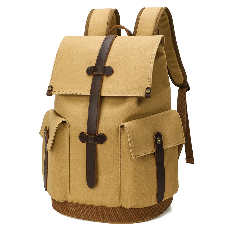 Casual canvas bag Fashion wearable backpack Retro travel computer bag Mountaineering backpack