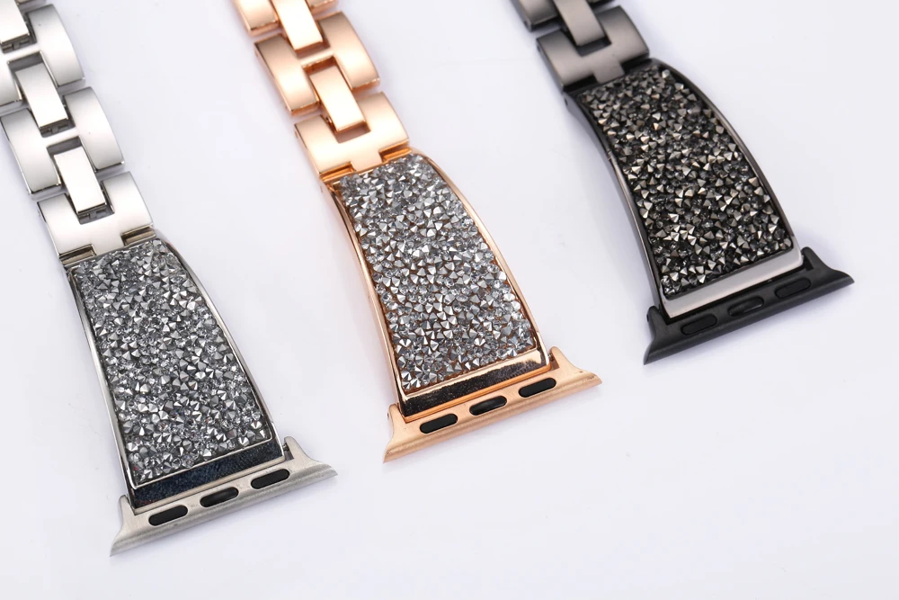 Luxury Metal Watch Band Replacement Fashion Strap for Apple Watch Series 6 SE 5 4 3 2 1 for iWatch 38 40 40 44 mm