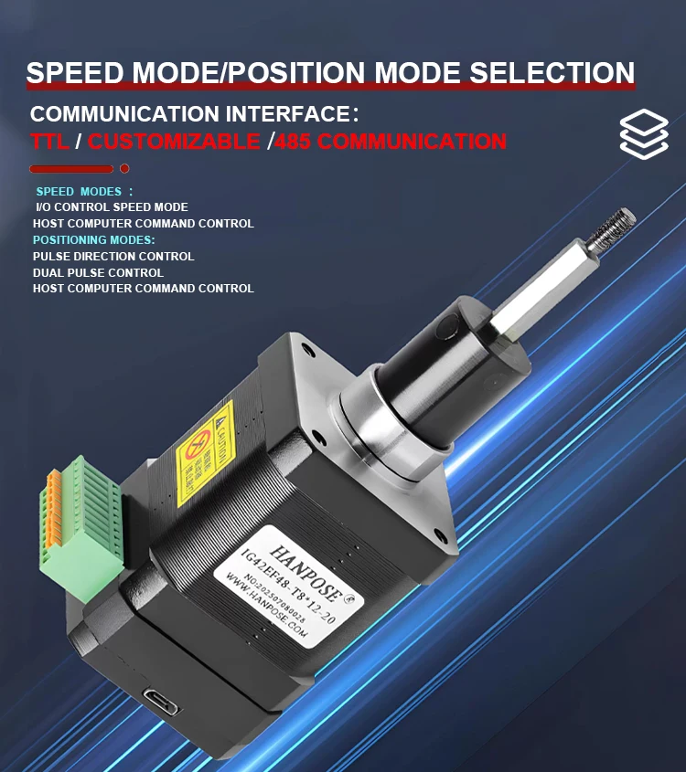 40 t812 20 48mm integrated fixed axis motor 225v 25a 18  nema17 closed loop motor-7