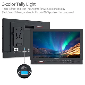 SEETEC Factory P173-9HSD Pro Broadcast Field Monitor 17.3 Inch FHD Aluminum Design, 3G-SDI/Component/Composite Inputs, detail image