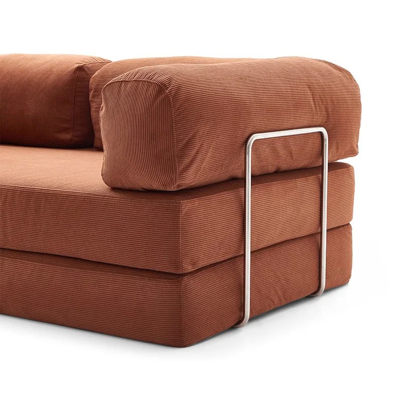 Customisable Scandinavian compression two-seater sofa, high-density foam corduroy material for bedroom living room