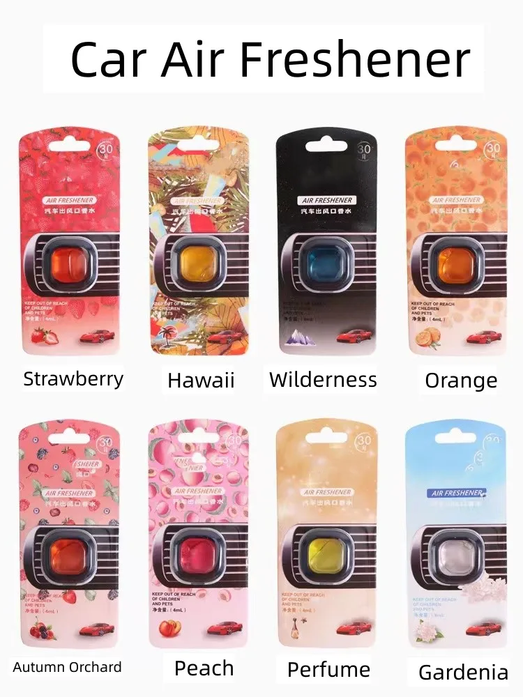 High Quality Colorful Scents Initial Oil Liquid Car Perfume Vent Clip