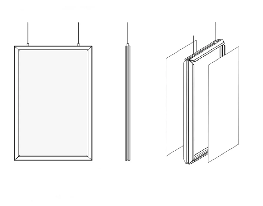 Custom Double Side Snap Menu Frames Advertising Exhibition Display Led