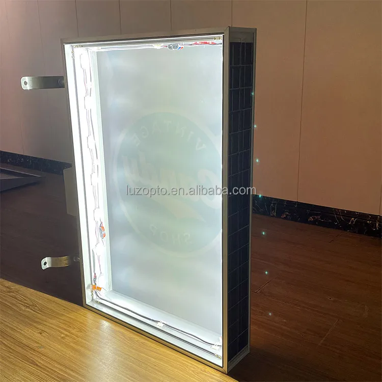Custom Advertising LED Light Box Double Solar Signboard Coffee Outdoor