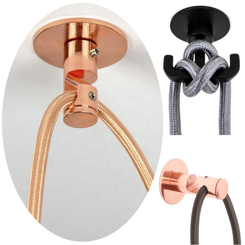 Modern Chandelier Pendant Light Swag Hook Ceiling Wall Fixing Cord Keeper  Metal Cord Clip Gold Brass Cable Organizer