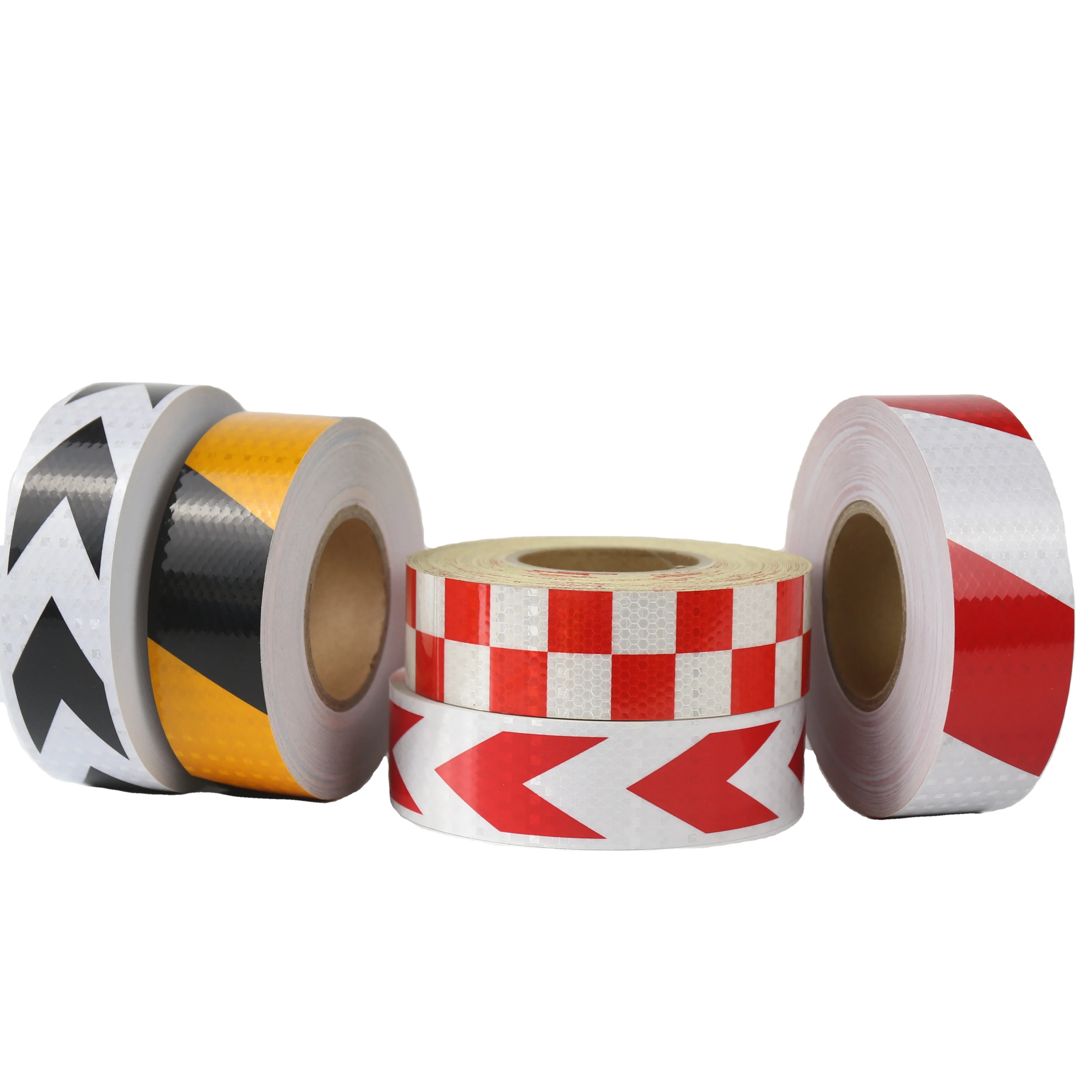 Светоотражающий материал на заказ оптовая продажа водонепроницаемая Защитная стрелка желтые и черные автомобильные светоотражающие ленты предупреждающая