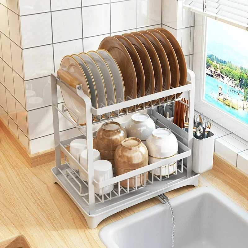 2-tier Dish Drying Rack,multifunctional Dish Rack,rustproof Kitchen 