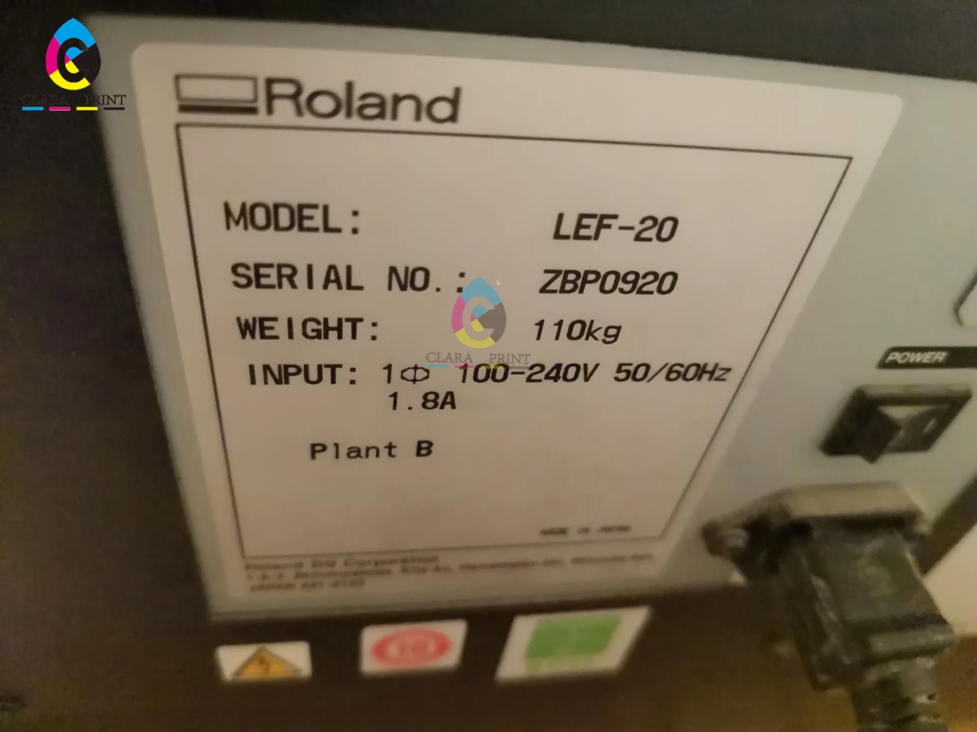 Impressora UV Usada Roland LEF-20 - Ótima para Impressão de Cartões