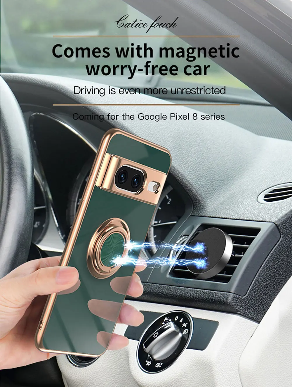 Electroplate Phone Case For Google Pixel 8 Pro 7A 7 6A 6 5A 5G 5 Covers Luxury Tpu Magnetic Ring Car Holder 360 SJK133 Laudtec factory