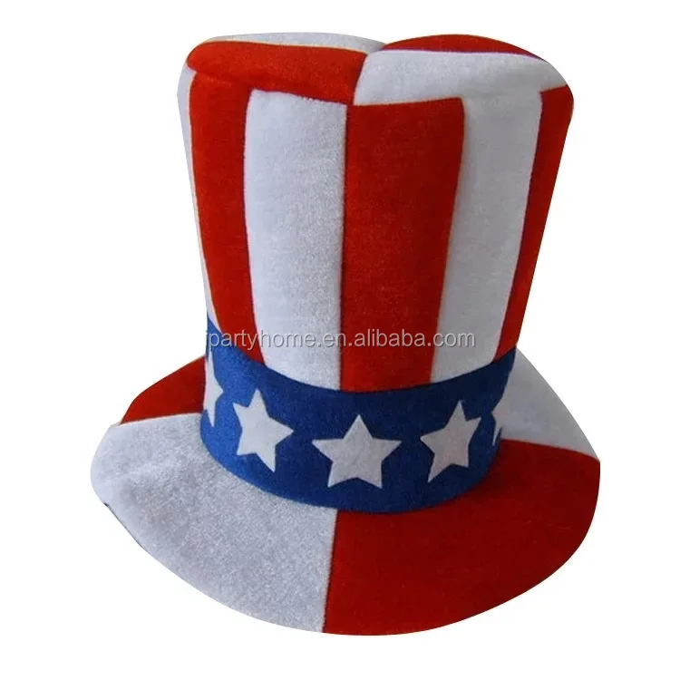 Burton & Burton USA Flag Salt and Pepper Shakers Patriotic Uncle Sam Hats 