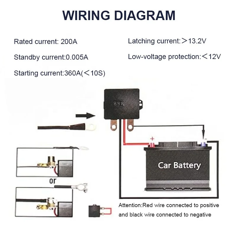12V 240A Automatic Power Shut Off Cut Off Switch Remote Control Kill Switch Remote Battery Disconnect Switch for Car Truck Boat
