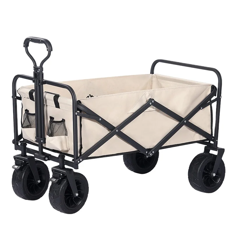 Outdoor Foldable Camping Wagon Cart Collapsible Sturdy Steel Frame