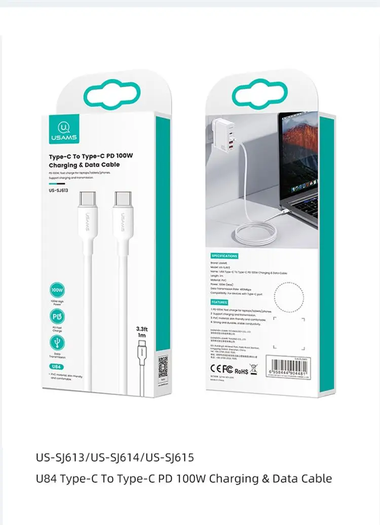 Usams Cables & Commonly Used Accessories Pd 100w Fast Charging Cables ...