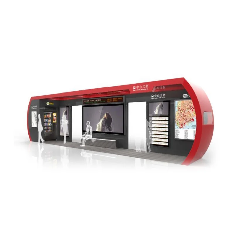 Индивидуальная умная городская мебель общественное сооружение интеллектуальная автобусная остановка уличная реклама