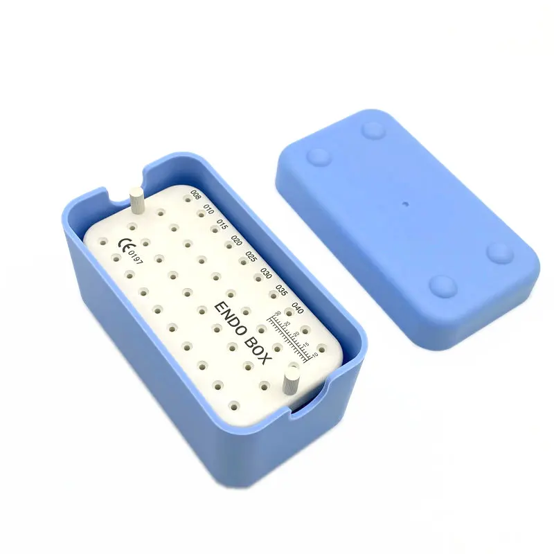 1box Dental Clinic Plastic Endo Box With Ruler Files Bur Holder Blocks Stand Clean Autoclavable