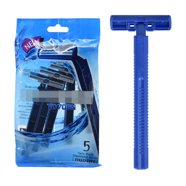 Wholesale Portability 5pcs/Bag Disposable Razor Two-Layer Blade Shaving Razors Manual Twin Blade Disposable Razors