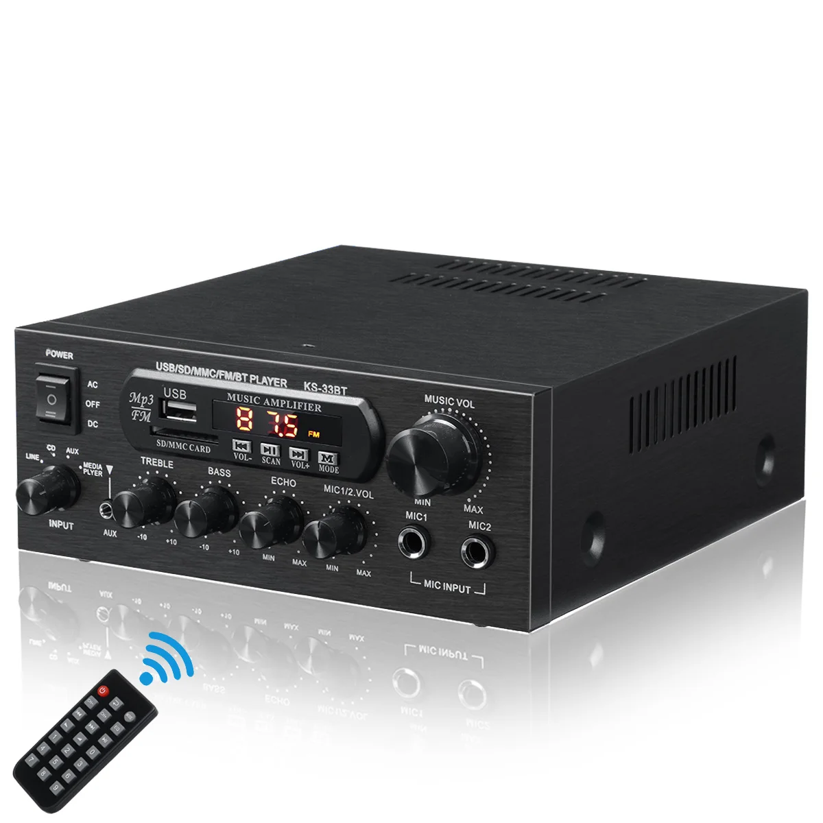 KS-33BT ハイファイデジタルアンプ BTステレオ LEDデジタルサウンド