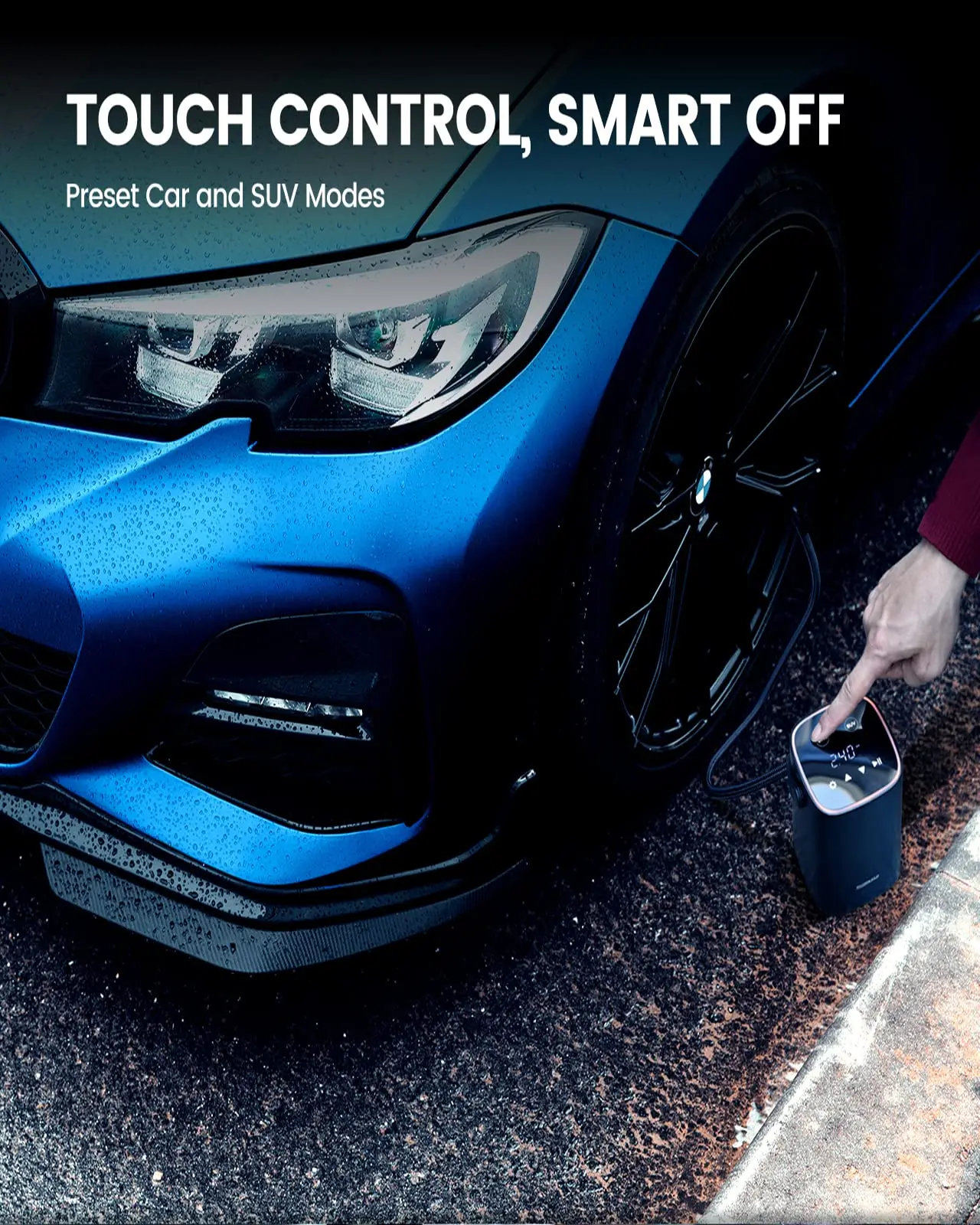 Высокая мощность аккумуляторная батарея 6000 мА/ч Авто беспроводные работающего на постоянном токе 12 В в Smart Digital давления шин автомобильный портативный воздушный компрессорныц