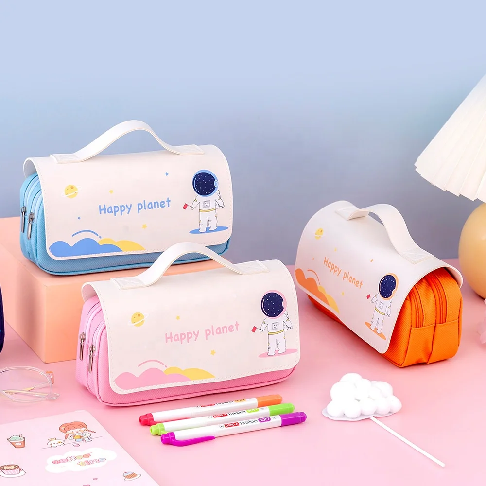 Multifunction High Quality Student Big Capacity School Kids Pouch Box Astronaut Pencil case