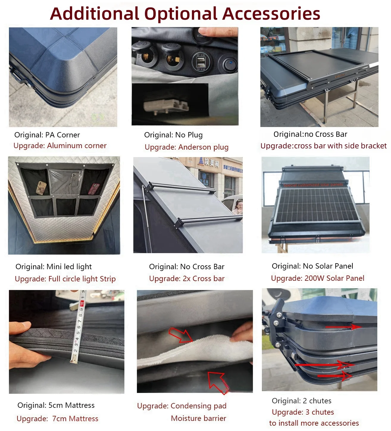 Aluminum Shell Roof Top Tent with 320g Polyester Cotton and Waterproof >3000 mm for 2-3 Person Camping