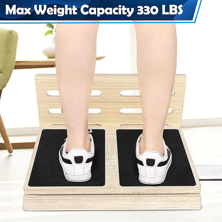l0109 professional yoga wedge leg stretch wooden slanting board adjustable calf ankle stretcher-3