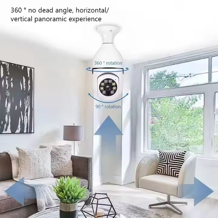 Wholesale Factory Price Wireless WIFI Light Bulb Security Camera 360 With HD Night Vision Camera E27