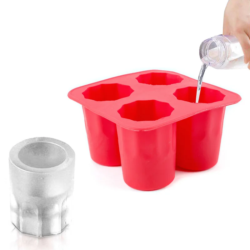 Source Silicone Ice Cup Cube Tray Mold Makes Shot Glasses Clear