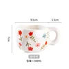 White background floral-hand squeezed mug - 301-400ml