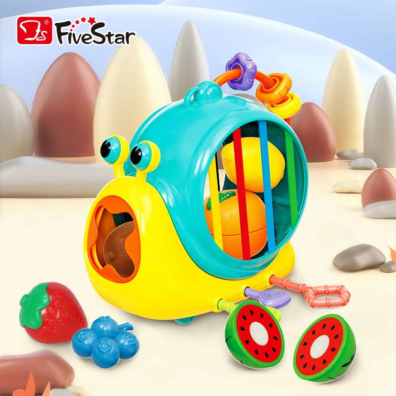 FiveStar Educational Snail String Pulling Car Toy Kids Plastic Food Sorting Fruit Cutting Toy for Baby Boys and Girls