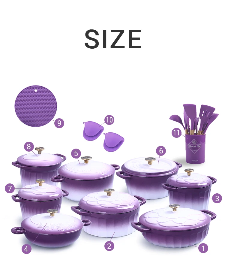 Hot Sale Die Iron Kitchenware Set Hot Pot Dutch Oven Enamel Cast Iron