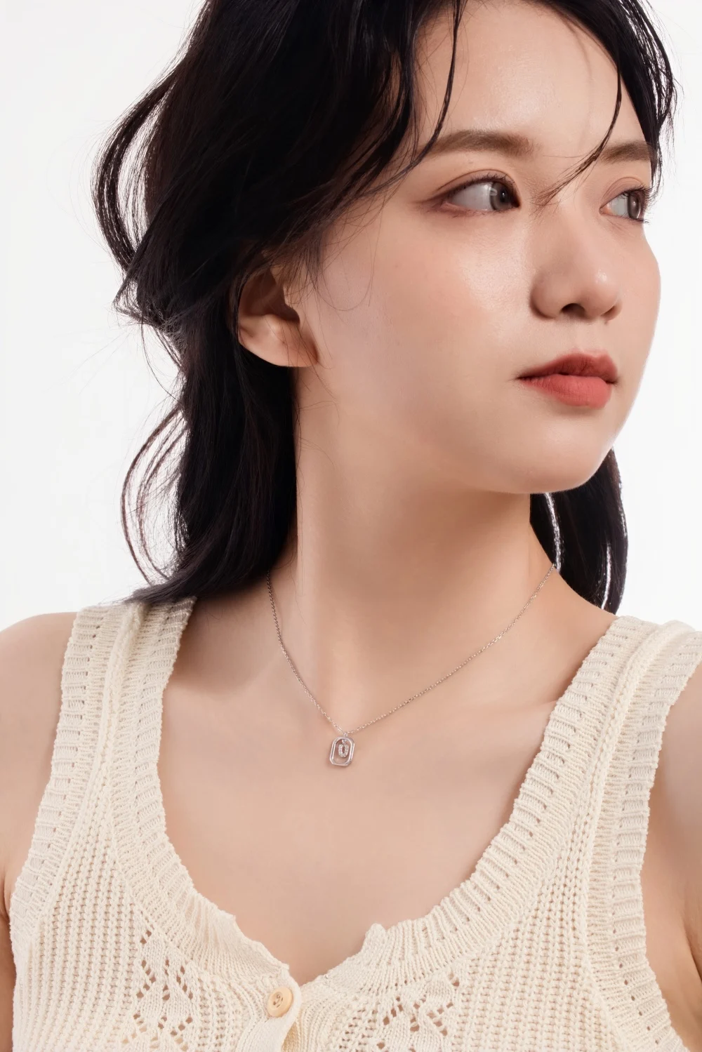 KAKODIY -U-Initial Pendant Necklace 925 Sterling Silver 5A Cubic Zirconia 26 Letter Alphabet Jewelry for Women Gifts detail 1