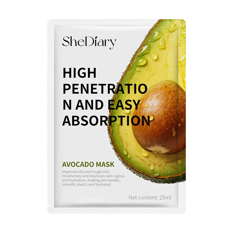 Shediary factory cosmetic natural avocado skin care moisturizing face mask sheet anti aging beauty facial mask