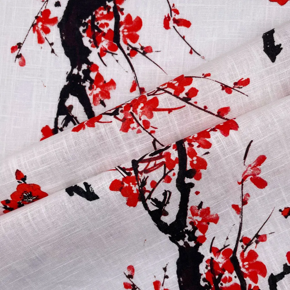 Индивидуальный модный вискозный льняной шов, реактивный цифровой принт для платьев