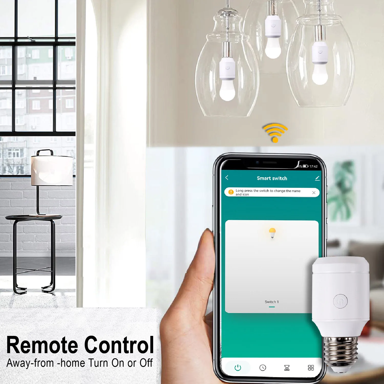 Remote Control Led Bulb E26 E27 Holder 433MHz RF Wireless WiFi Light Lamp Socket for Smart Home IOS Android