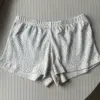 Apricot bottom with blue flower--shorts