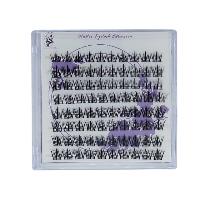 volume natural lashes mixed lengths 10 mm to 16 mm D curl lash clusters  DIY lash kits