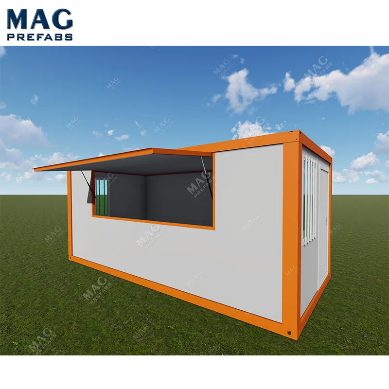 Z Type Flat Pack Folding Container House Prefabricated  Cafe Container Kiosk Shop