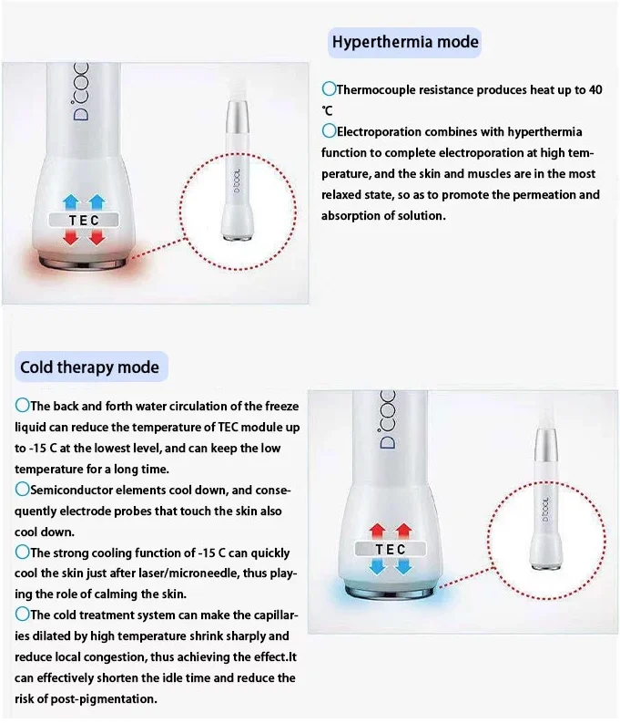 Dcool ポータブルクールホット エレクトロポレーション美顔器